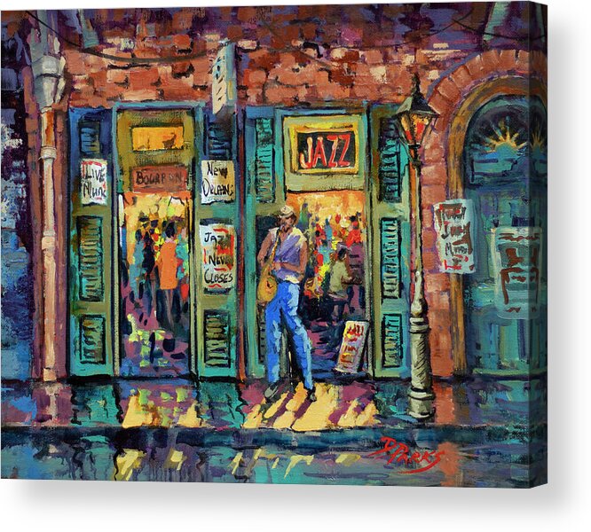 New Orleans Painting Acrylic Print featuring the painting Bourbon Jazz by Dianne Parks