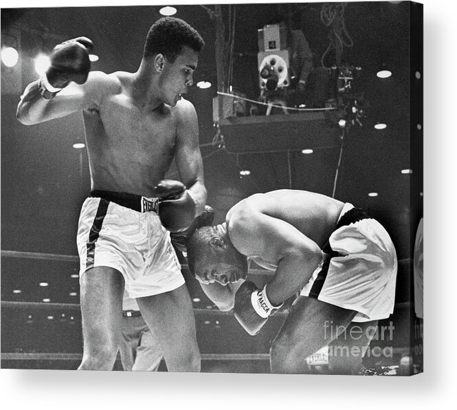 People Acrylic Print featuring the photograph Boxers Cassius Clay And Sonny Liston by Bettmann