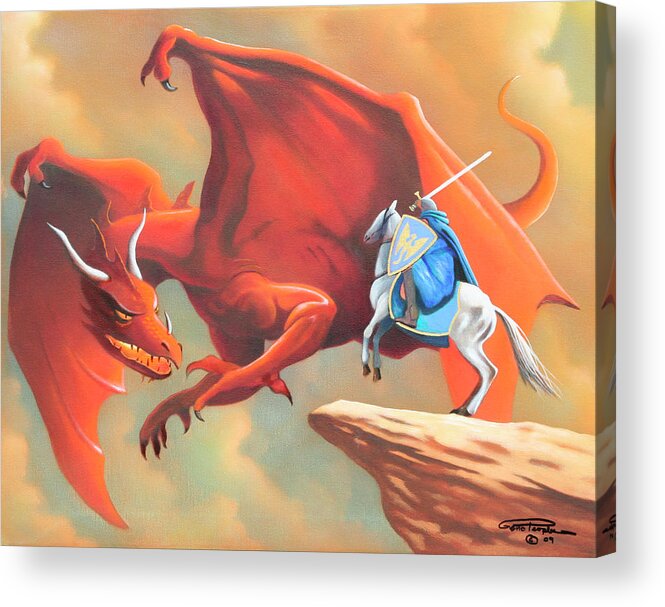 Brave Knight Acrylic Print featuring the painting Brave Knight by Geno Peoples