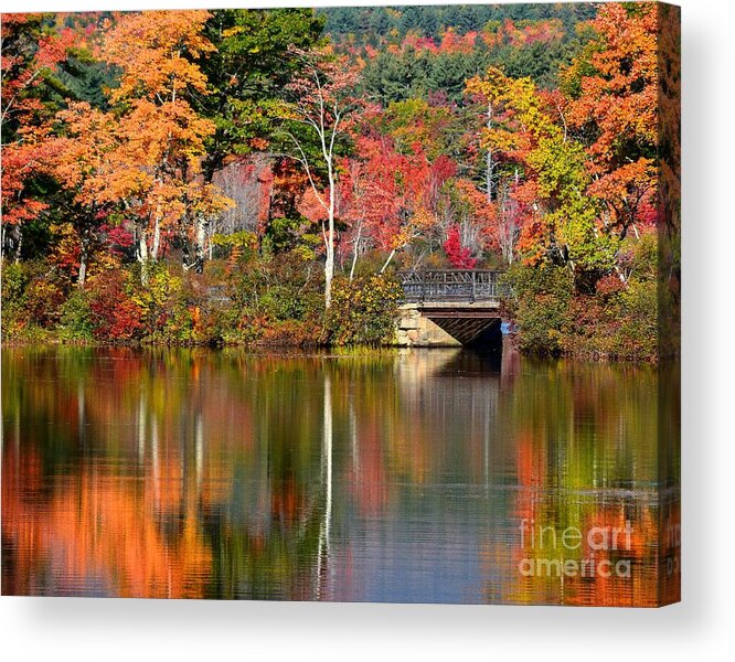 New Hampshire Acrylic Print featuring the photograph Bridge at Lake Chocorua by Steve Brown