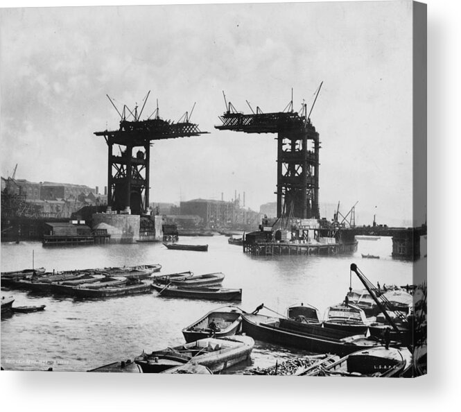 England Acrylic Print featuring the photograph Bridge Construction by London Stereoscopic Company