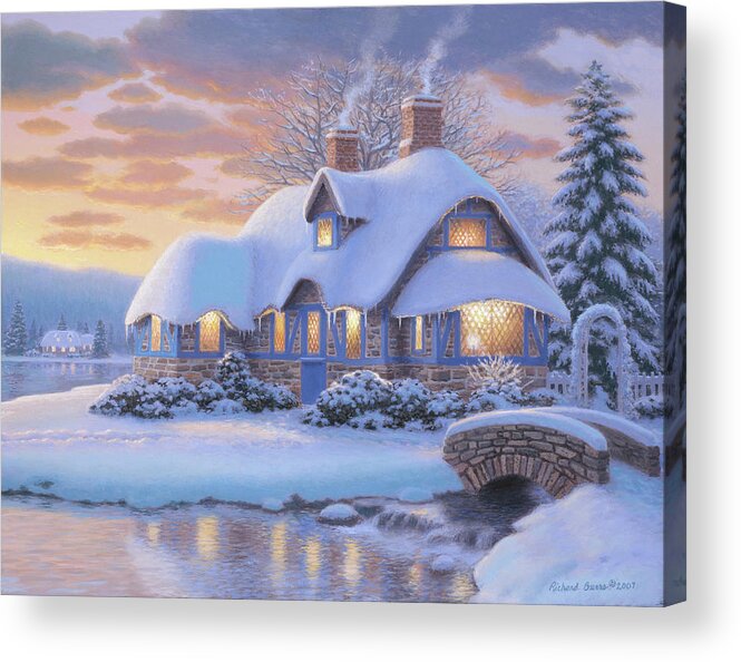 Lakeside Cottage Acrylic Print featuring the painting Briggs Corner 2 by Richard Burns