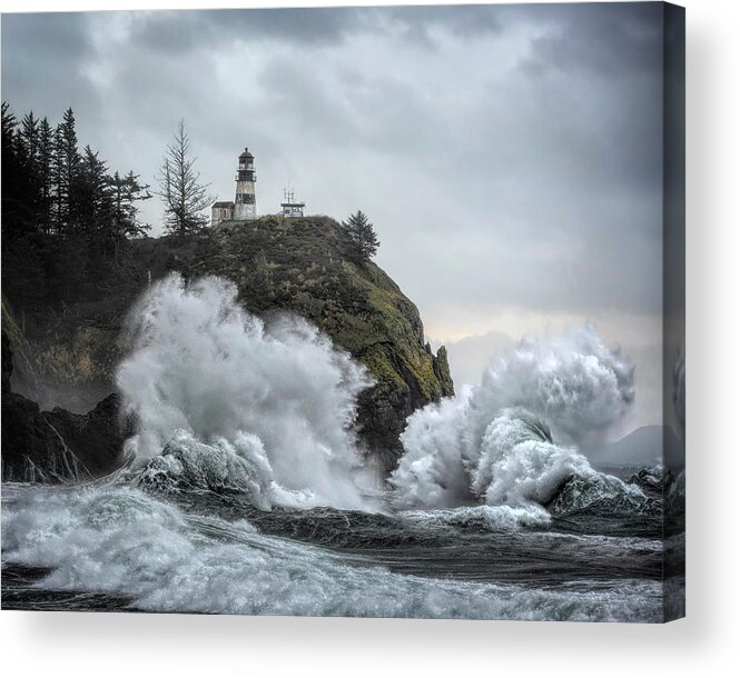 Cape Disappointment Chaos Acrylic Print featuring the photograph Cape Disappointment Chaos by Wes and Dotty Weber