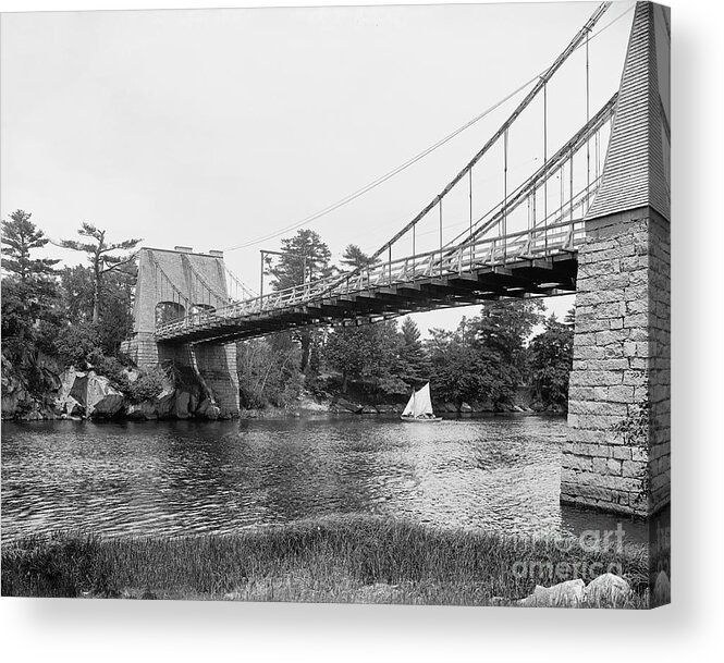 1800s Acrylic Print featuring the photograph Chain Bridge At Newburyport by Library Of Congress/science Photo Library