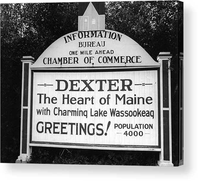 People Acrylic Print featuring the photograph Chamber Of Commerce Road Sign by Alfred Eisenstaedt