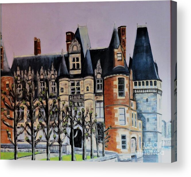 Chateau Acrylic Print featuring the painting Chateau de Maintenon by Laurie Morgan