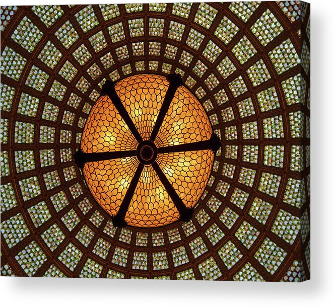 Stained Glass Acrylic Print featuring the photograph Chicago Stained Glass by Melanie Alexandra Price