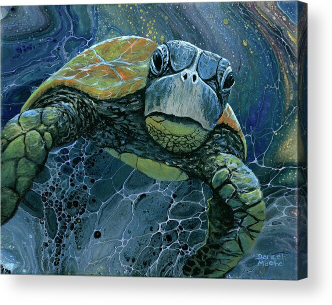 Sea Acrylic Print featuring the painting Coming At Cha by Darice Machel McGuire