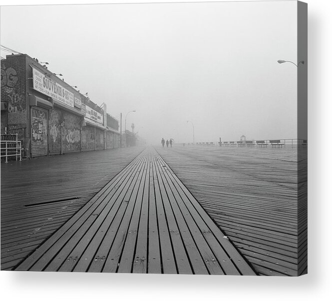 Coney Island Boardwalk Acrylic Print featuring the photograph Coney 1 by Chris Bliss