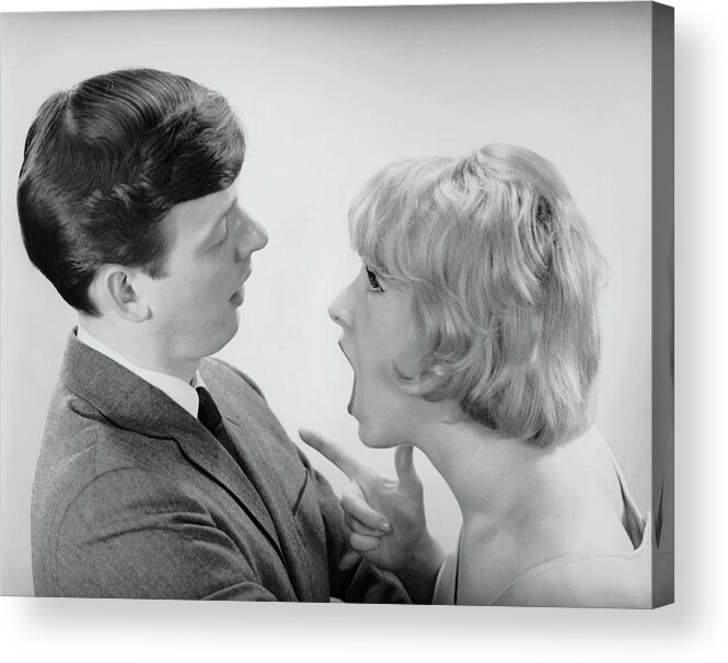 Heterosexual Couple Acrylic Print featuring the photograph Couple In Heated Argument by George Marks