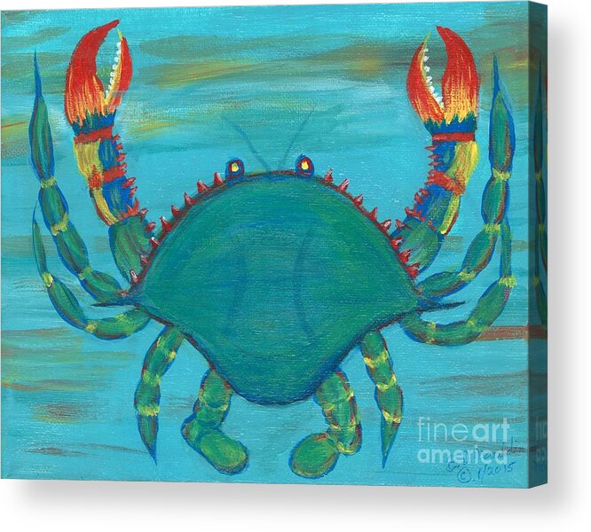 Crab Acrylic Print featuring the painting Crab II by Elizabeth Mauldin