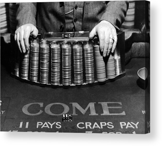 Craps Acrylic Print featuring the photograph Craps Table Set-Up by Alfred Eisenstaedt