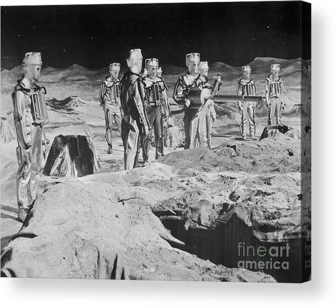People Acrylic Print featuring the photograph Cybermen Preparing To Battle Dr Who by Bettmann