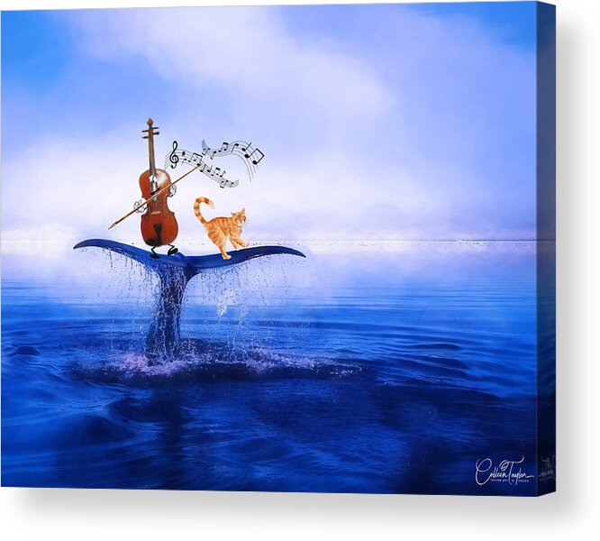 Fiddles Acrylic Print featuring the mixed media Dancing on Whale Tails by Colleen Taylor