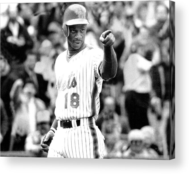 1980-1989 Acrylic Print featuring the photograph Darryl Strawberry Of The New York Mets by New York Daily News Archive