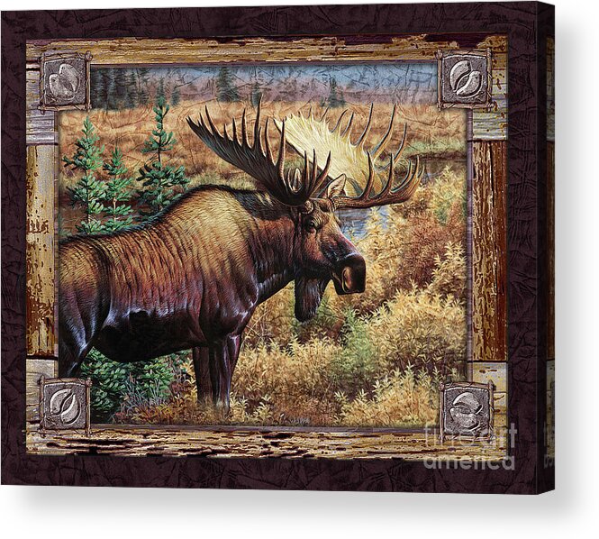 Cynthie Fisher Acrylic Print featuring the painting Deco Moose by Cynthie Fisher