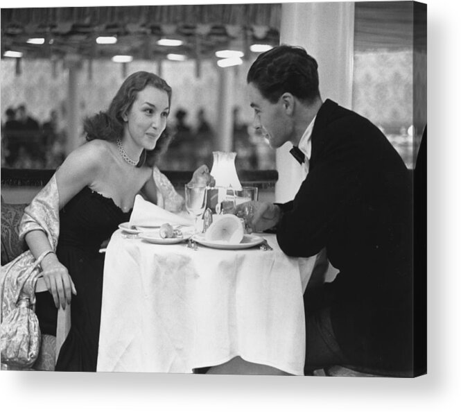People Acrylic Print featuring the photograph Dinner For Two by Kurt Hutton