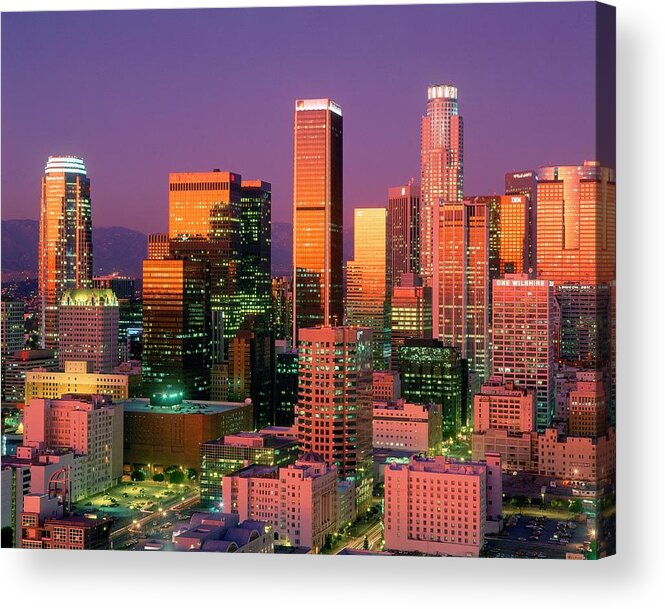 Shadow Acrylic Print featuring the photograph Downtown Los Angeles Skyline, California by Visionsofamerica/joe Sohm