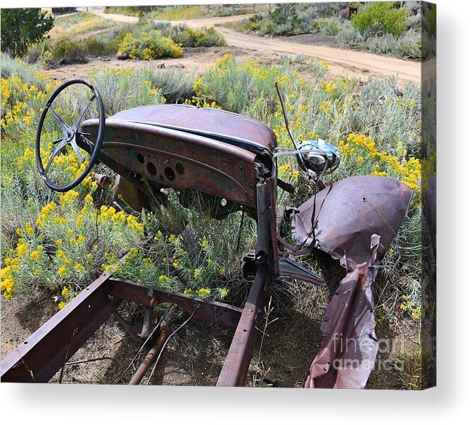 Abandon Truck Acrylic Print featuring the photograph Dump Truck frame by Steve Brown