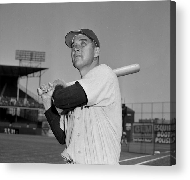 American League Baseball Acrylic Print featuring the photograph Eddie Robinson by New York Daily News