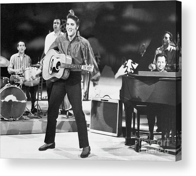 Rock Music Acrylic Print featuring the photograph Elvis Presley Rehearsing by Bettmann