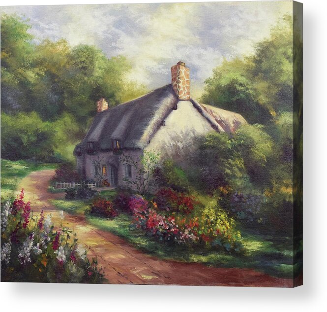 European Cottage Acrylic Print featuring the painting European Cottage III by Lynne Pittard