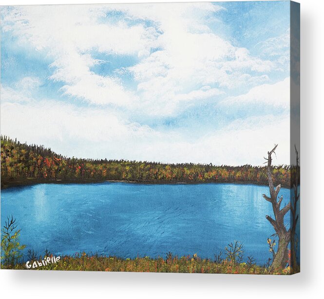 Landscape Acrylic Print featuring the painting Fall In Itasca by Gabrielle Munoz