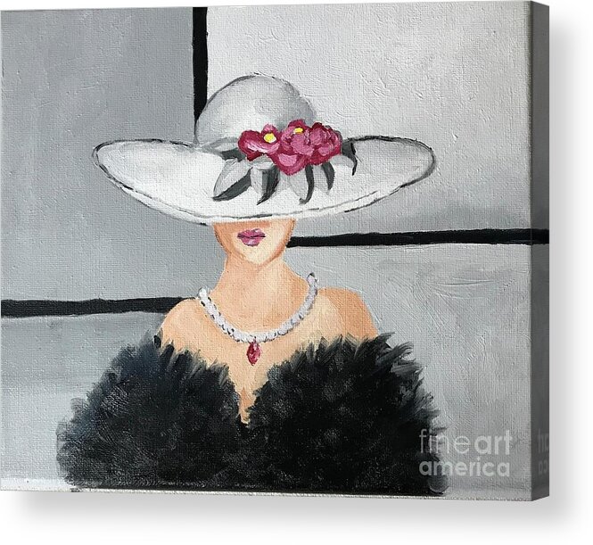 Original Art Work Acrylic Print featuring the painting Femme Fatale #2/3 by Theresa Honeycheck