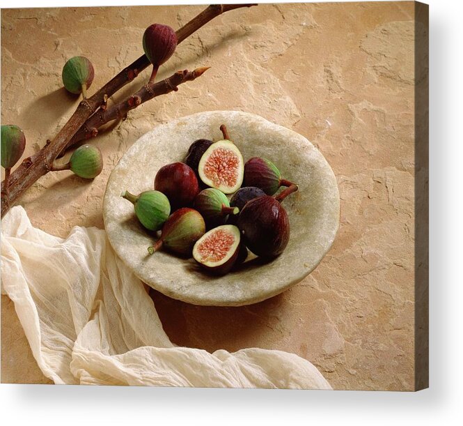 Healthy Eating Acrylic Print featuring the photograph Figs In Bowl by Jupiterimages