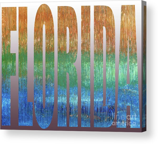 Florida Acrylic Print featuring the digital art Florida by Corinne Carroll