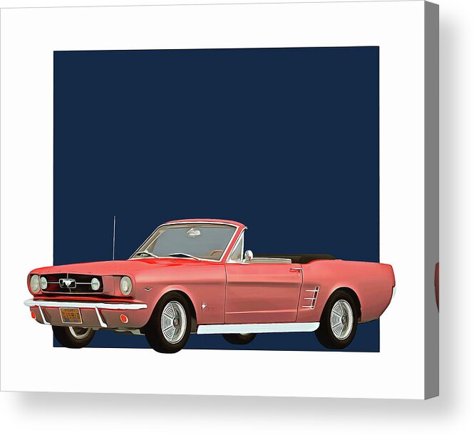 1964 Acrylic Print featuring the digital art Ford Mustang 1964 convertible by Jan Keteleer