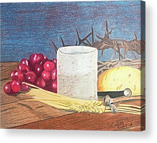 Still Life Acrylic Print featuring the drawing Forgiven by Colette Lee