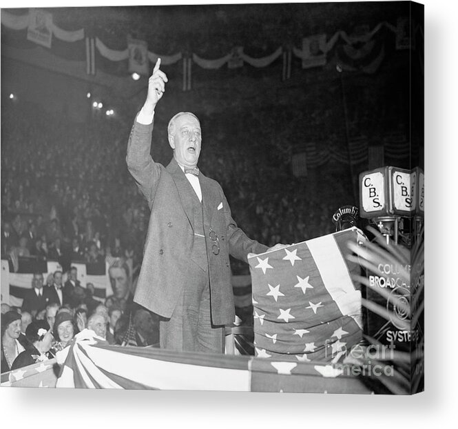 Mature Adult Acrylic Print featuring the photograph Former Governor Alfred Smith Speaking by Bettmann