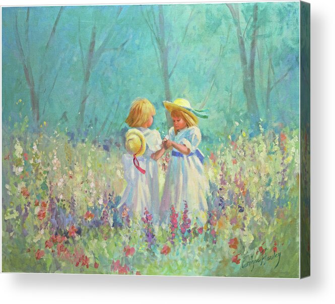 Flowers Acrylic Print featuring the painting Friendship by Carolyne Hawley