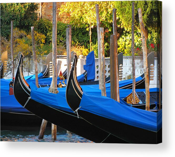 Pole Acrylic Print featuring the photograph Gondolas At Rest by Sandra Leidholdt