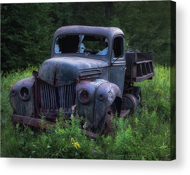 Truck Acrylic Print featuring the photograph Green Mattress by Jerry LoFaro