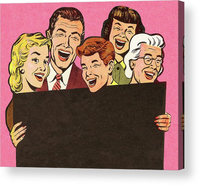 Adult Acrylic Print featuring the drawing Group of People Laughing by CSA Images