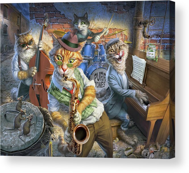 Three Blind Mice Acrylic Print featuring the digital art Groupies At Risk by Mark Fredrickson