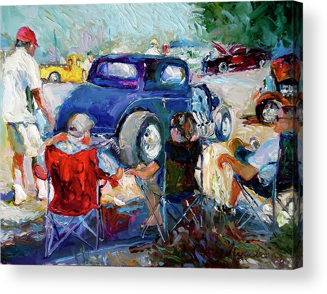 Antique Car Acrylic Print featuring the painting H Rods by Richard Wallich