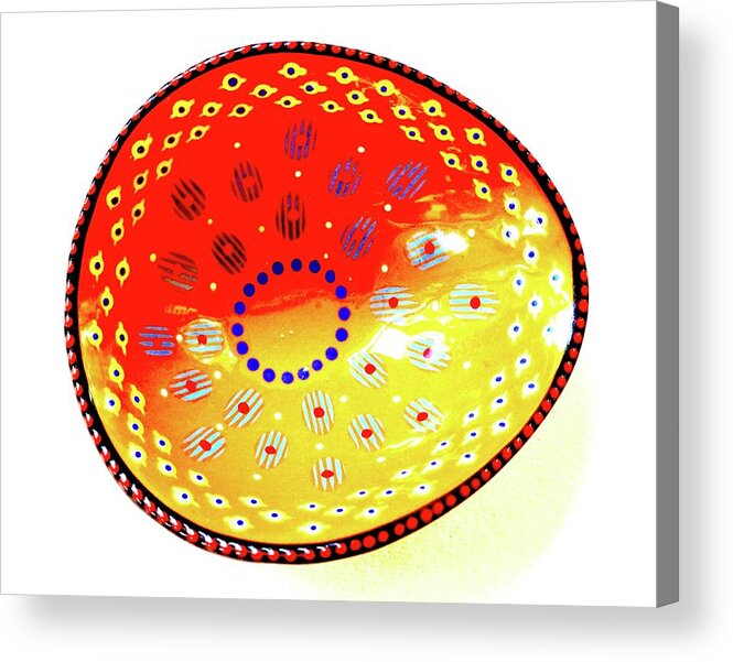 Ceramic Acrylic Print featuring the photograph Bowl Of Circles by Alida M Haslett