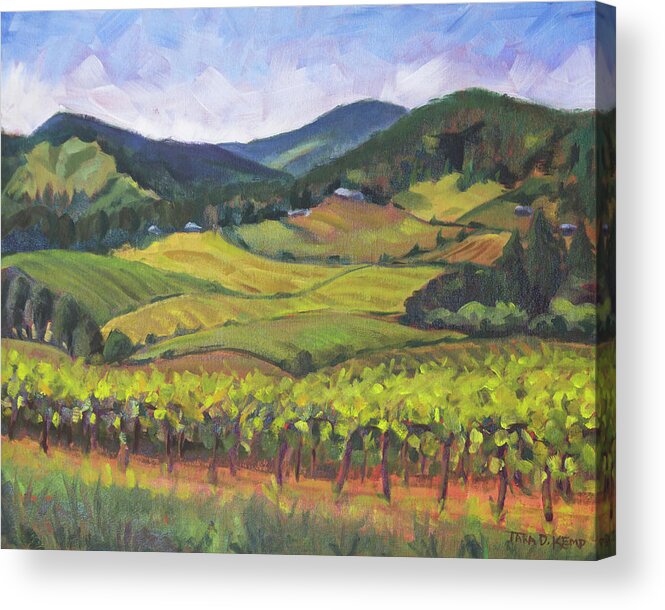 Oregon Acrylic Print featuring the painting King's View by Tara D Kemp