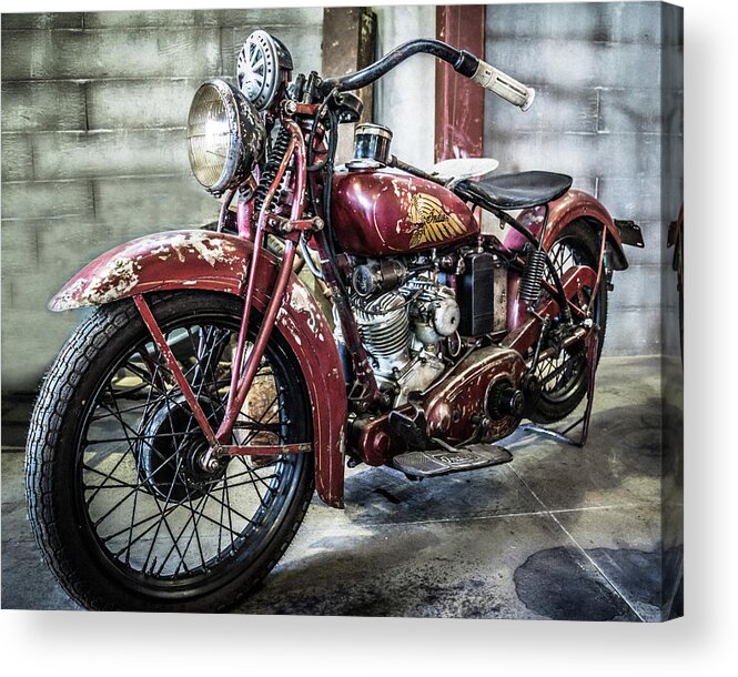 Motorcycle Acrylic Print featuring the photograph Indian Motorcycle by Mary Hone