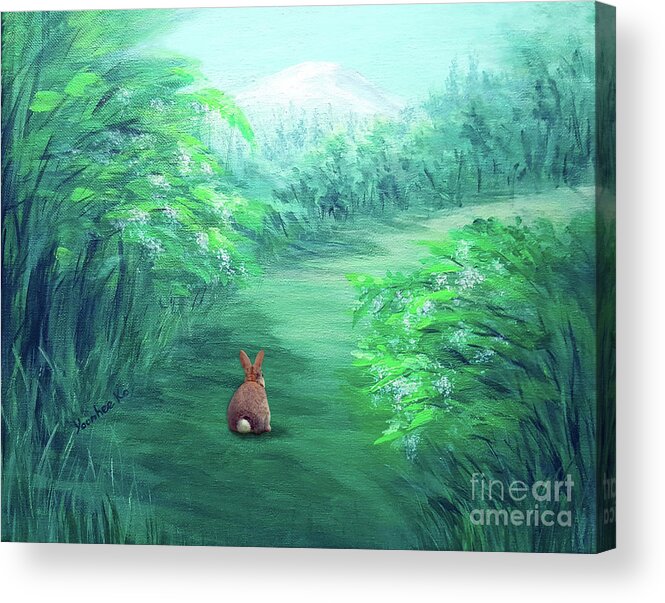 Forest Acrylic Print featuring the painting Into the Forest by Yoonhee Ko