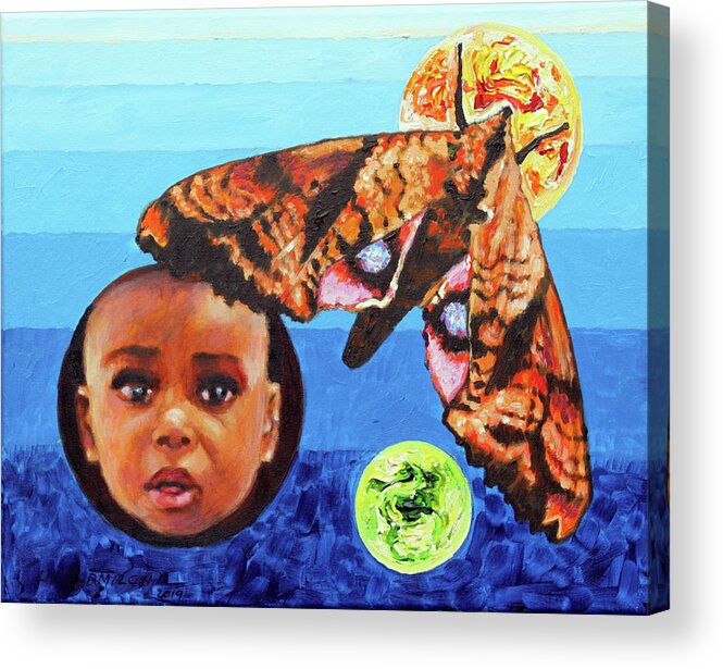 Baby Girl Acrylic Print featuring the painting Kennedi Powell by John Lautermilch