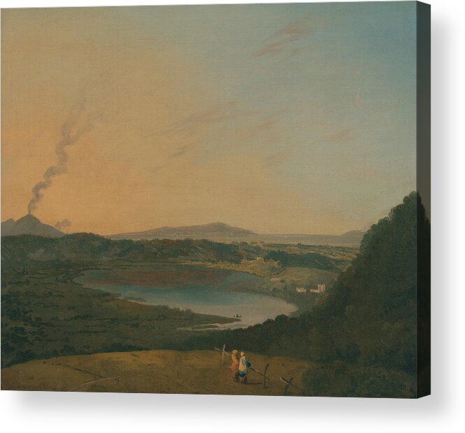 18th Century Art Acrylic Print featuring the painting Lago d'Agnano with Vesuvius in the Distance by Richard Wilson