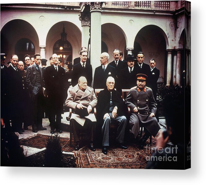 Mature Adult Acrylic Print featuring the photograph Leaders At Yalta Conference by Bettmann