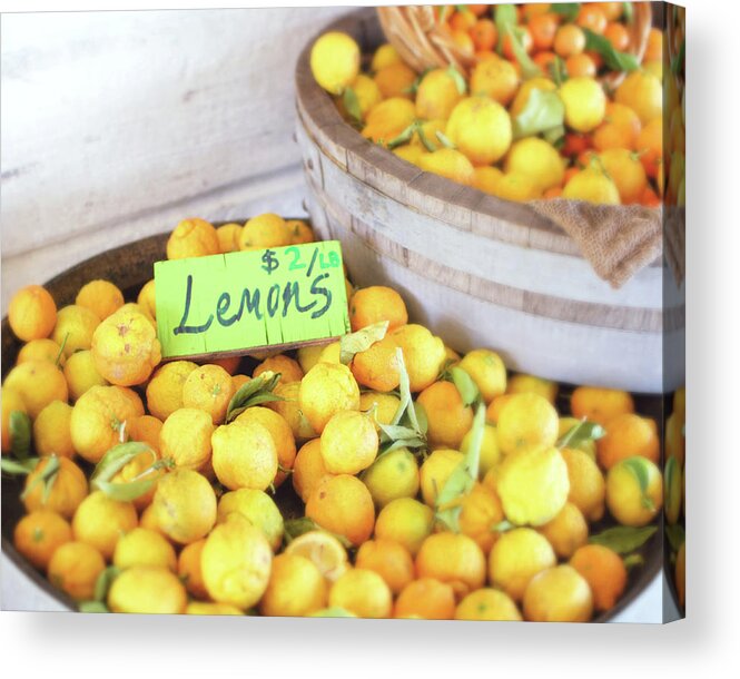 Lemons Acrylic Print featuring the photograph Lemons by Lupen Grainne