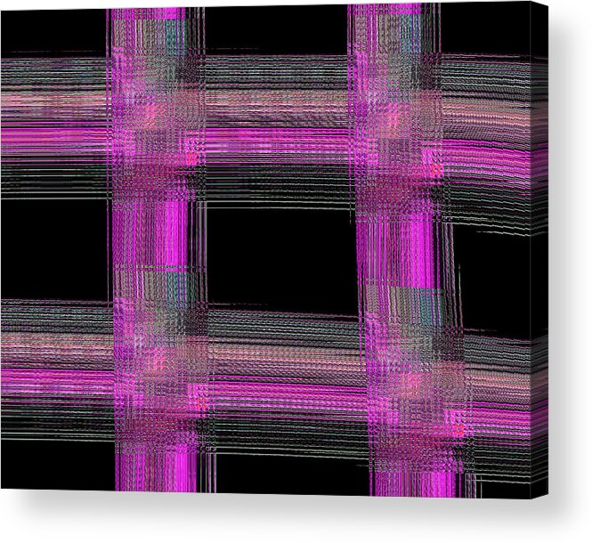 Magenta Lattice Acrylic Print featuring the painting Magenta Lattice by Mike Morren