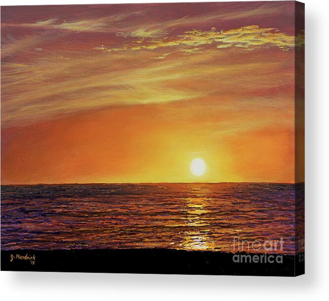 Sunset Acrylic Print featuring the painting Marco Island Sunset by Joe Mandrick