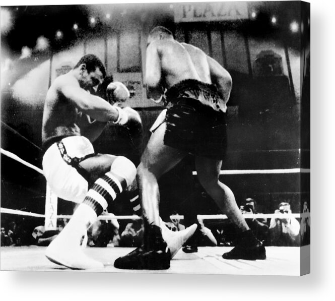 Working Acrylic Print featuring the photograph Mike Tyson Sends Michael Spinks To The by New York Daily News Archive